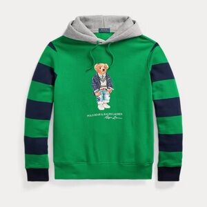Polo Ralph Lauren Cotton Blend Fleece Polo Bear Print Hoodie
